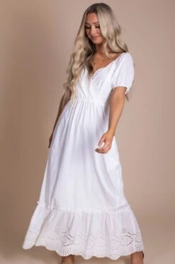 All The Possibilities Eyelet Detail Maxi Dress - White 12 All The Possibilities Eyelet Detail Maxi Dress - White -Outlet Bella Ella Boutique Store all the possibilities front 5000x