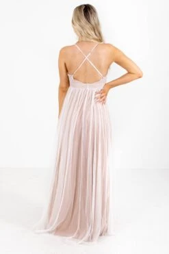 At The Gala Maxi Dress - Light Pink -Outlet Bella Ella Boutique Store atthegalaback 5000x