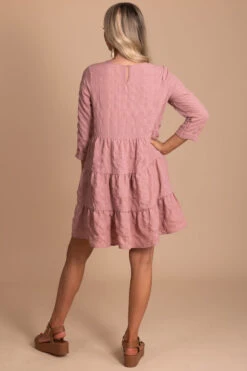 Dream Montage Long Sleeve Mini Dress 12 Dream Montage Long Sleeve Mini Dress -Outlet Bella Ella Boutique Store back pink 5000x