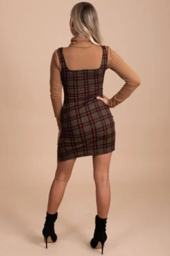 Chocolate Everything Nice Plaid Mini Dress - Black -Outlet Bella Ella Boutique Store back 22ed0886 681b 4335 bcef ddca5c9506d5 5000x
