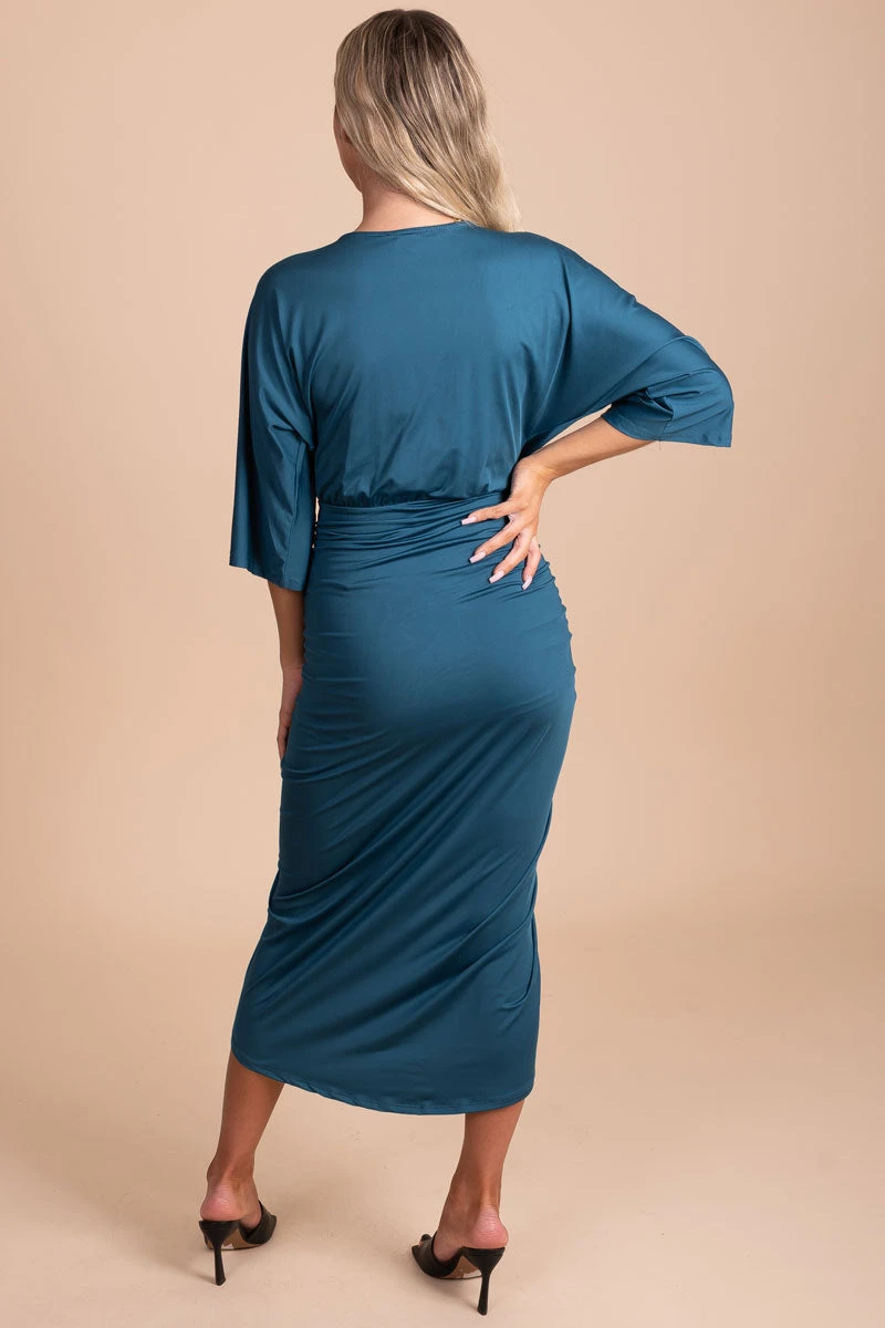 Just A Crush Ruched Midi Dress 14 Just A Crush Ruched Midi Dress - Image 12