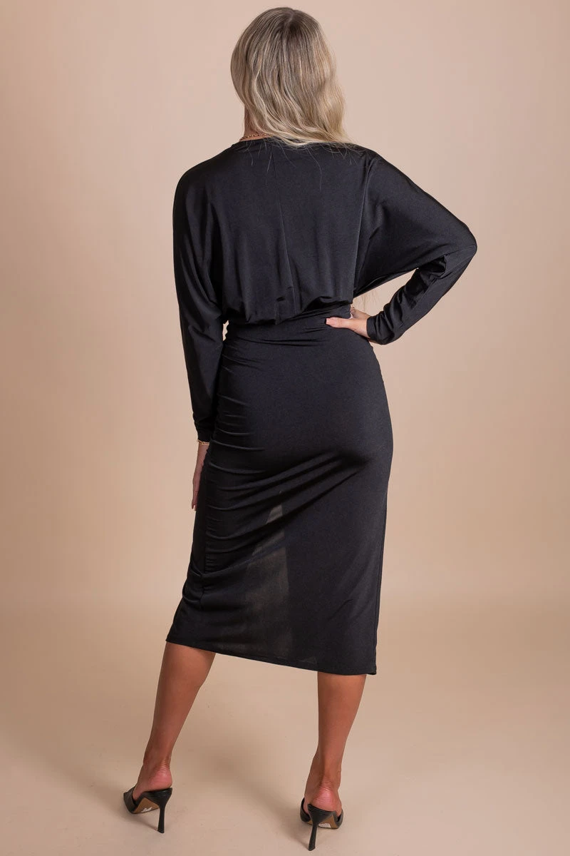 Knot Like The Rest Midi Dress - Black 6 Knot Like The Rest Midi Dress - Black - Image 4