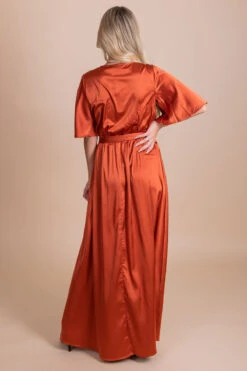 Queen Of Hearts Satin Wrap Dress - Red -Outlet Bella Ella Boutique Store back b3049f62 09e0 4860 ad55 c865a9140fcc 5000x
