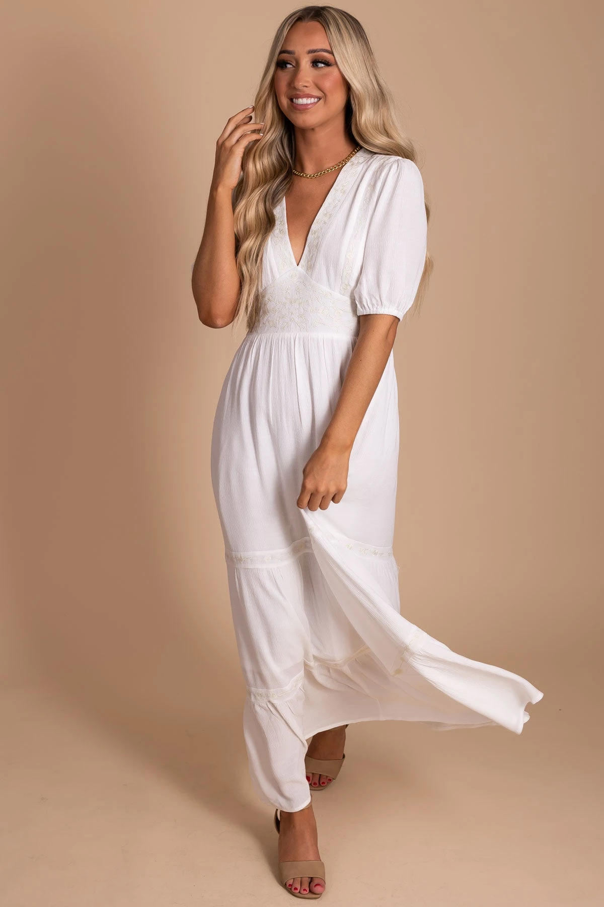 Be A Wildflower Maxi Dress - White 9 Be A Wildflower Maxi Dress - White - Image 7