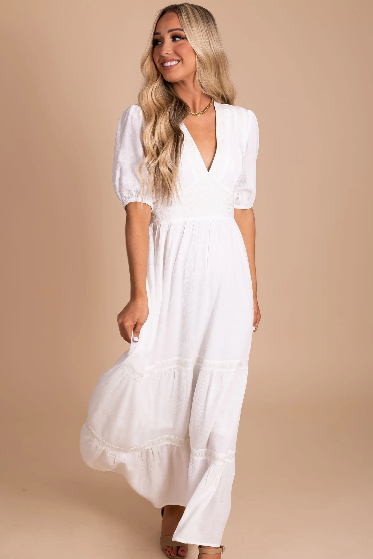 Be A Wildflower Maxi Dress - White 7 Be A Wildflower Maxi Dress - White - Image 5