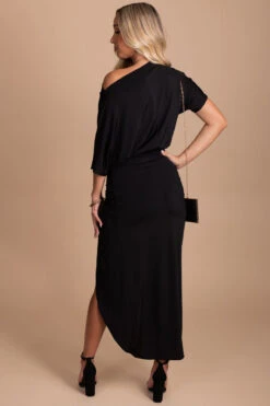 Show Off One-Shoulder Midi Dress -Outlet Bella Ella Boutique Store black back 1e87481f eb2d 412a 8f47 03ce72b77ae0 5000x