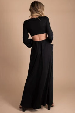 Feeling Luxe Cutout Maxi Dress -Outlet Bella Ella Boutique Store black back 70b61002 1d7c 4bd6 8f2b 07380cc33683 5000x