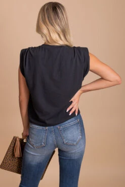 IRIS Fresh Take Boxy Tee -Outlet Bella Ella Boutique Store black back 7c624ed3 626b 45f9 b004 3df44f72230a 5000x