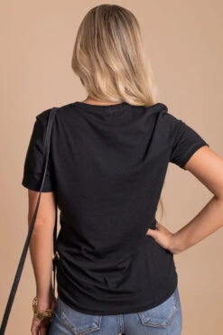 Trust The Timing Basic Crewneck Tee -Outlet Bella Ella Boutique Store black back 81b65e6c 045f 4de1 9b23 574b72cf1b56 5000x