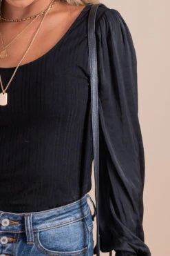 First Kiss Long Sleeve Bodysuit -Outlet Bella Ella Boutique Store black detail cff5ae27 6466 405a 82d3 c5adc4bf6d39 5000x