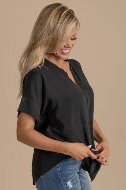 Born For This Short Sleeve Blouse -Outlet Bella Ella Boutique Store black side 132abea7 ed13 4e33 a572 4f857f1f16d3 5000x