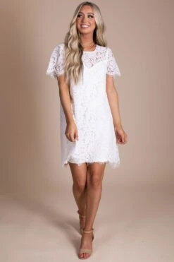 Blissful Moments Lace Mini Dress - Off White 13 Blissful Moments Lace Mini Dress - Off White -Outlet Bella Ella Boutique Store blissful moments front 5000x