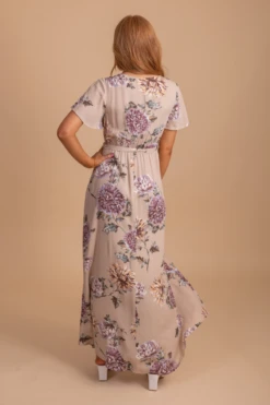 Bloomed Happiness Floral Maxi Dress -Outlet Bella Ella Boutique Store bloomedhappinessfloralmaxidresslightbrownback 23224d4e 5f3c 487f 8fe2 3daf8920a8e0 5000x