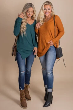 Spiced Cider V-Neck Waffle Top -Outlet Bella Ella Boutique Store both a5c2f67a 5258 486e a1fb 50901c66e288 5000x