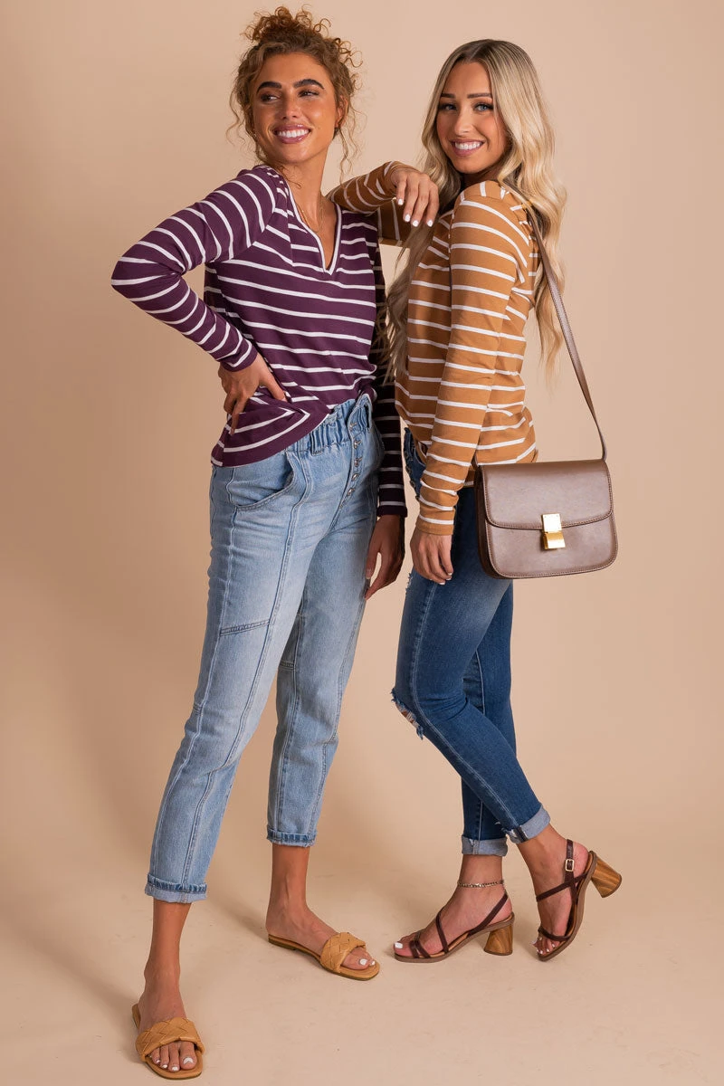 Everything You Need Burgundy Striped Top 7 Everything You Need Burgundy Striped Top - Image 5