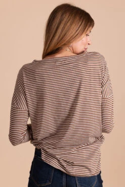 Playing For Keeps Striped Long Sleeve Top -Outlet Bella Ella Boutique Store brown back e4989a8d 756a 471d 862d 2bebf63b4c0c 5000x
