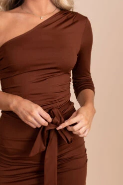 How Lovely You Are One-Shoulder Midi Dress -Outlet Bella Ella Boutique Store brown detail 807c664d 28a5 4d3f b336 2af917cc6d13 5000x