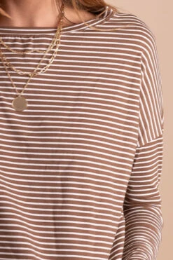 Playing For Keeps Striped Long Sleeve Top -Outlet Bella Ella Boutique Store brown detial 8f30c9b6 e055 48ab af90 ee670630f4c6 5000x