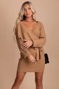 Changing Seasons Mini Sweater Dress 14 Changing Seasons Mini Sweater Dress -Outlet Bella Ella Boutique Store brown front 174c0ca2 90c4 4935 a712 c2f494ab8e3e 5000x