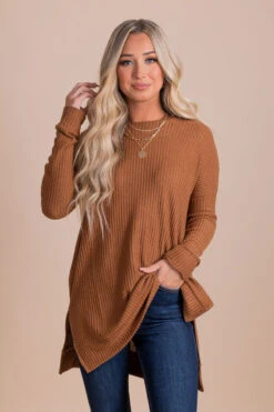Life Goes On Long Sleeve Waffle Top 31 Life Goes On Long Sleeve Waffle Top -Outlet Bella Ella Boutique Store brown front 86baf802 88e6 42a7 bb63 8317b749e7c1 5000x