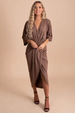 Just A Crush Ruched Midi Dress 38 Just A Crush Ruched Midi Dress -Outlet Bella Ella Boutique Store brown main 7d00bb9d 1d14 4a14 920d a5e1907cde00 5000x
