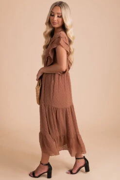 Time After Time Maxi Dress 36 Time After Time Maxi Dress -Outlet Bella Ella Boutique Store brown side 5000x