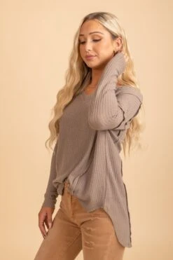 Anything Goes Oversized Sweater -Outlet Bella Ella Boutique Store brownside 5000x