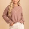 Winds Of Winter Waffle Knit Top -Outlet Bella Ella Boutique Store browntopfront 5000x