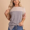 Casual Friday Ribbed Color Block Top -Outlet Bella Ella Boutique Store casualfridayribbedcolorblocktoplightbrownfront 5000x