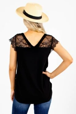 Feeling Good Lace Top -Outlet Bella Ella Boutique Store feelinggoodtop black back 5000x