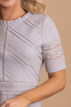 Fit For A Queen Knee-Length Dress -Outlet Bella Ella Boutique Store fitforaqueenknee lengthgraydetail 5000x