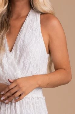 Forever Mine Lace Maxi Dress - White -Outlet Bella Ella Boutique Store forever mine detail 5000x