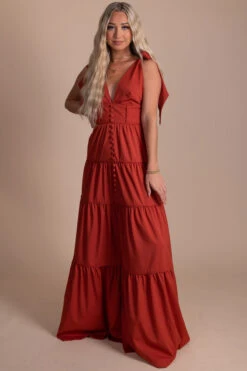 Little Confessions Button Front Maxi Dress