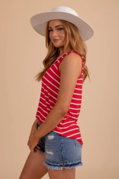 Gift Of Summer Striped Tank Top -Outlet Bella Ella Boutique Store giftofsummerstripedtanktopside 5000x