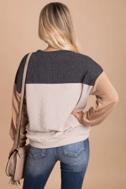 Take Chances Color Block Sweater 25 Take Chances Color Block Sweater -Outlet Bella Ella Boutique Store gray back 662e8274 5a7d 4789 824a 48e8e53c25bc 5000x