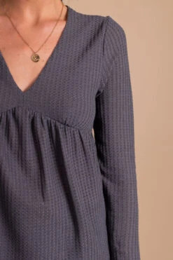 Here With You Long Sleeve Waffle Top -Outlet Bella Ella Boutique Store gray detail 59dc7a04 2abe 4670 8c0f d67f1013c133 5000x