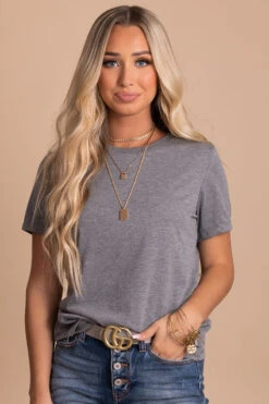 Trust The Timing Basic Crewneck Tee -Outlet Bella Ella Boutique Store gray front 0e5b926e d2db 456b 9d9a a79e372b6578 5000x