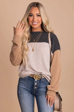 Take Chances Color Block Sweater 23 Take Chances Color Block Sweater -Outlet Bella Ella Boutique Store gray front c7ad305b cc8f 4c18 b7e9 eaff59deacf0 5000x