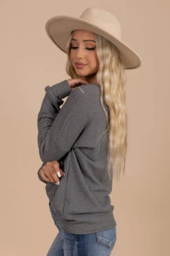 Winds Of Winter Waffle Knit Top -Outlet Bella Ella Boutique Store gray side c7024e12 7287 4930 a389 24ff3a40e36c 5000x