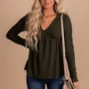 Here With You Long Sleeve Waffle Top -Outlet Bella Ella Boutique Store green front 824f7179 2ee2 4605 8152 418c2eca7b46 5000x