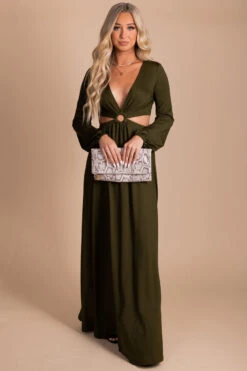 Feeling Luxe Cutout Maxi Dress -Outlet Bella Ella Boutique Store green full cd3659fd 9a55 42d4 ba40 db59a811de89 5000x
