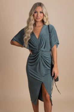 Dress To Impress Ruched Midi Dress