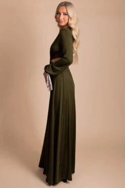 Feeling Luxe Cutout Maxi Dress -Outlet Bella Ella Boutique Store green side 409e8ff8 dacf 4706 9ee7 34bc4b7130de 5000x