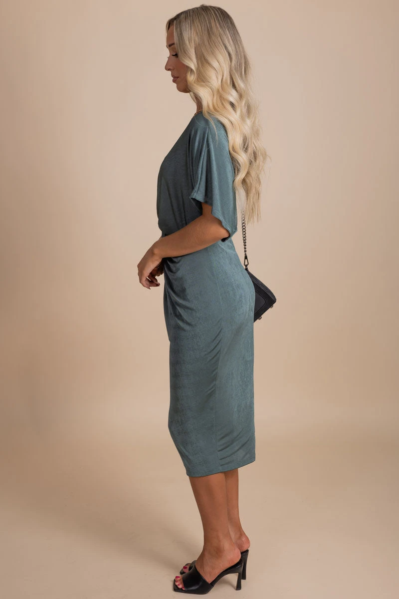 Dress To Impress Ruched Midi Dress 4 Dress To Impress Ruched Midi Dress - Image 2