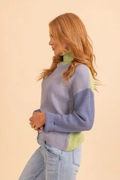 Painted Canvas Color Block Turtleneck Sweater -Outlet Bella Ella Boutique Store greenside ecd45750 f173 4ff5 b738 94722599abfc 5000x