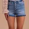 Happy Thoughts KanCan Denim Shorts - Blue 1 Happy Thoughts KanCan Denim Shorts - Blue -Outlet Bella Ella Boutique Store happy thoughts front 5000x