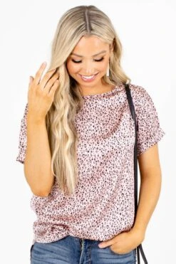 Hello Hollywood Leopard Print Blouse 22 Hello Hollywood Leopard Print Blouse -Outlet Bella Ella Boutique Store hello hollywood leopard print blouse pink front 5000x