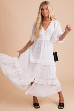 Hello Lover Tiered Maxi Dress -Outlet Bella Ella Boutique Store hello lover front 5000x