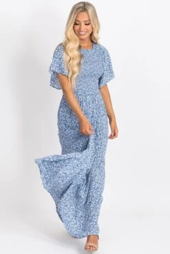 Hey There Delilah Floral Maxi Dress 16 Hey There Delilah Floral Maxi Dress -Outlet Bella Ella Boutique Store hey there blue front 5000x