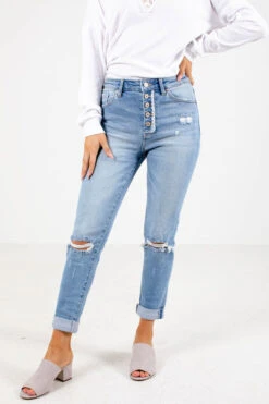 Hold You Tight Denim KanCan Jeans - Light Blue -Outlet Bella Ella Boutique Store hold you tight front 5000x